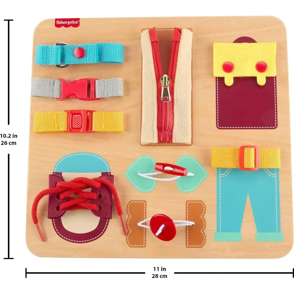 NWT Fisher-Price Wood Montessori Dressing Board Activity
